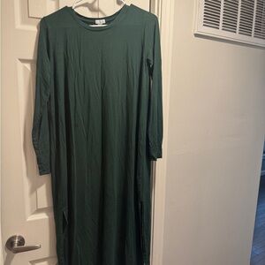 Elegant Dark Green Long Sleeve Dress
